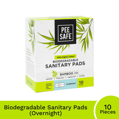 Pee Safe Bio Pads for Overnight Protection | Heavy Flow with Disposable Bags | 10 pcs Pee Safe Bio Pads for Overnight Protection | Heavy Flow with Disposable Bags | 10 pcs