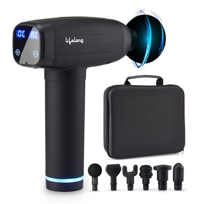 Lifelong Gun Massager | Percussion for Full Body Pain Relief | 6 Heads |LED Touch | 30 Speed Levels