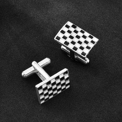 Voylla Signature Checkered Men's Cufflinks