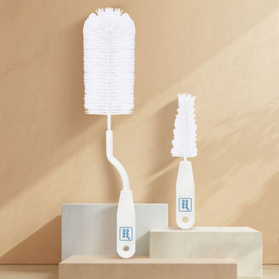 Mee Mee Bottle and Nipple Cleaning Brush | 360-degree Rotary Handle | White