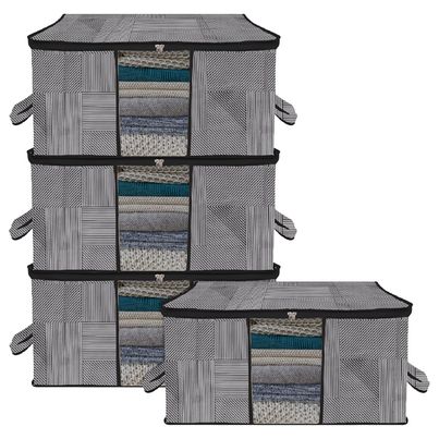 Kuber Industries Lining Underbed Storage Bag|Clear Window|Zipper & Handle|Large|Pack of 4|Gray Kuber Industries Lining Underbed Storage Bag|Clear Window|Zipper & Handle|Large|Pack of 4|Gray