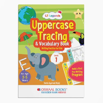 Oswaal Books Lil Legends Uppercase Tracing & Vocabulary Writing Practice Book | Age - 3 To 5 Years