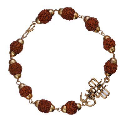 Religious Om Trishul Rudraksha Bracelet Rakhi for Brother & Roli Chawal Pack (eCraftIndia) Religious Om Trishul Rudraksha Bracelet Rakhi for Brother & Roli Chawal Pack (eCraftIndia)