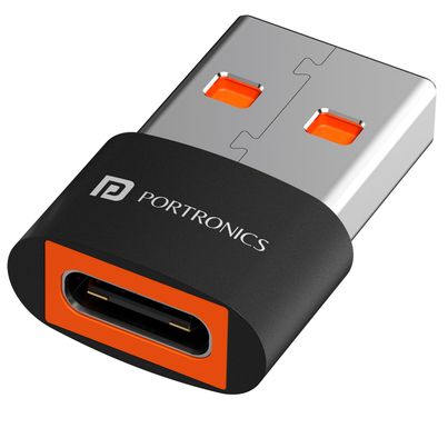 Portronics Bridge X USB 3.0 Type C Female to USB Male OTG Adapter, 5Gbps High Speed Data Transfer, Fast Charging, Compatible with Laptops, Tablets, Smartphone, Chargers and More Devices - Black Portronics Bridge X USB 3.0 Type C Female to USB Male OTG Adapter, 5Gbps High Speed Data Transfer, Fast Charging, Compatible with Laptops, Tablets, Smartphone, Chargers and More Devices - Black