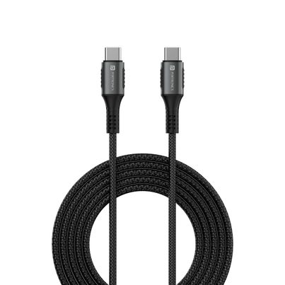 Portronics Konnect 240C 240W Futuristic Unbreakable Nylon Braided Type C to Type C Fast (Black)