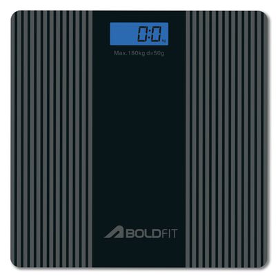 Boldfit Weight Machine for Body Weight Weighing | Digital Large LCD Display - Black | Nexus