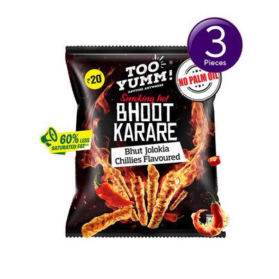 Too Yumm! Bhoot Karare Spicy Chilli Flavour Crisps | No Palm Oil Snacks Combo 