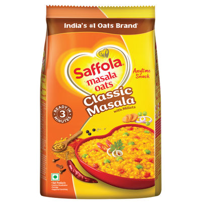 Saffola Masala Oats |Classic Masala | Anytime Snack | Ready in 3 mins | Millets Goodness