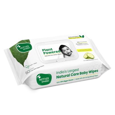 Mother Sparsh Plant Powered Baby Wipes - Natural Cucumber Extract