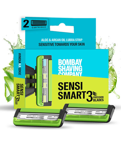 Cartridge For Bombay Shaving Company Sensi Smart 3 Razor| Curved Blades Ensure Precise, Safe, And Smooth Shaves