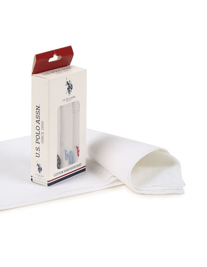 U.S. Polo Assn. Men's Pure Cotton Brand Logo Handkerchief - Pack Of 3 Assorted - One Size U.S. Polo Assn. Men's Pure Cotton Brand Logo Handkerchief - Pack Of 3 Assorted - One Size