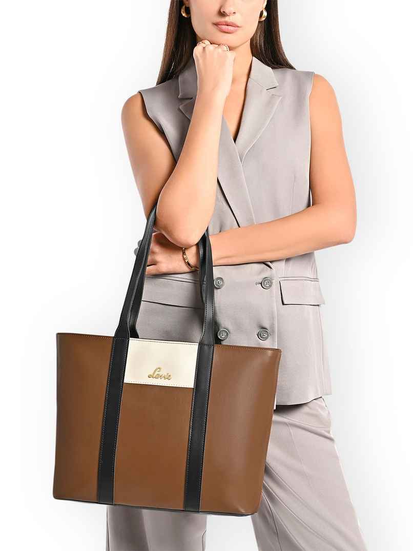 Lavie Women's Colourblock Regan Large Tote Handbag | Tan Lavie Women's Colourblock Regan Large Tote Handbag | Tan