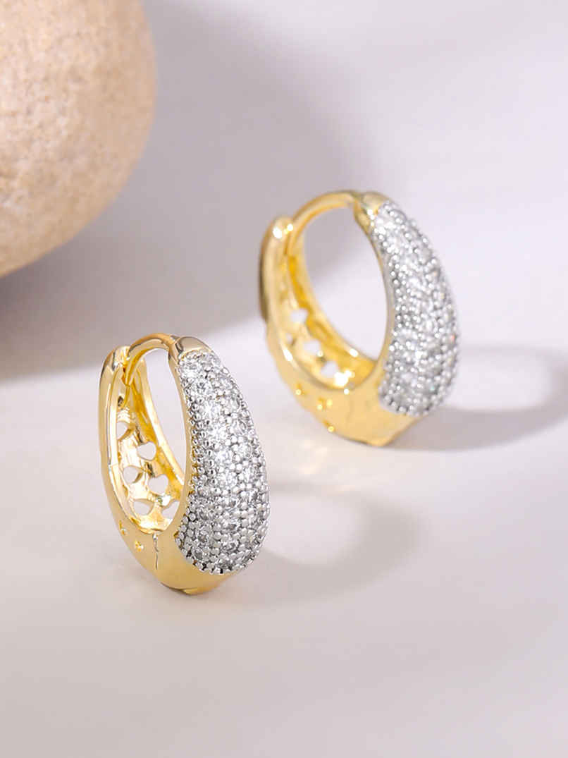 Yellow Chimes Women Gold-Toned Classic Hoop Earrings