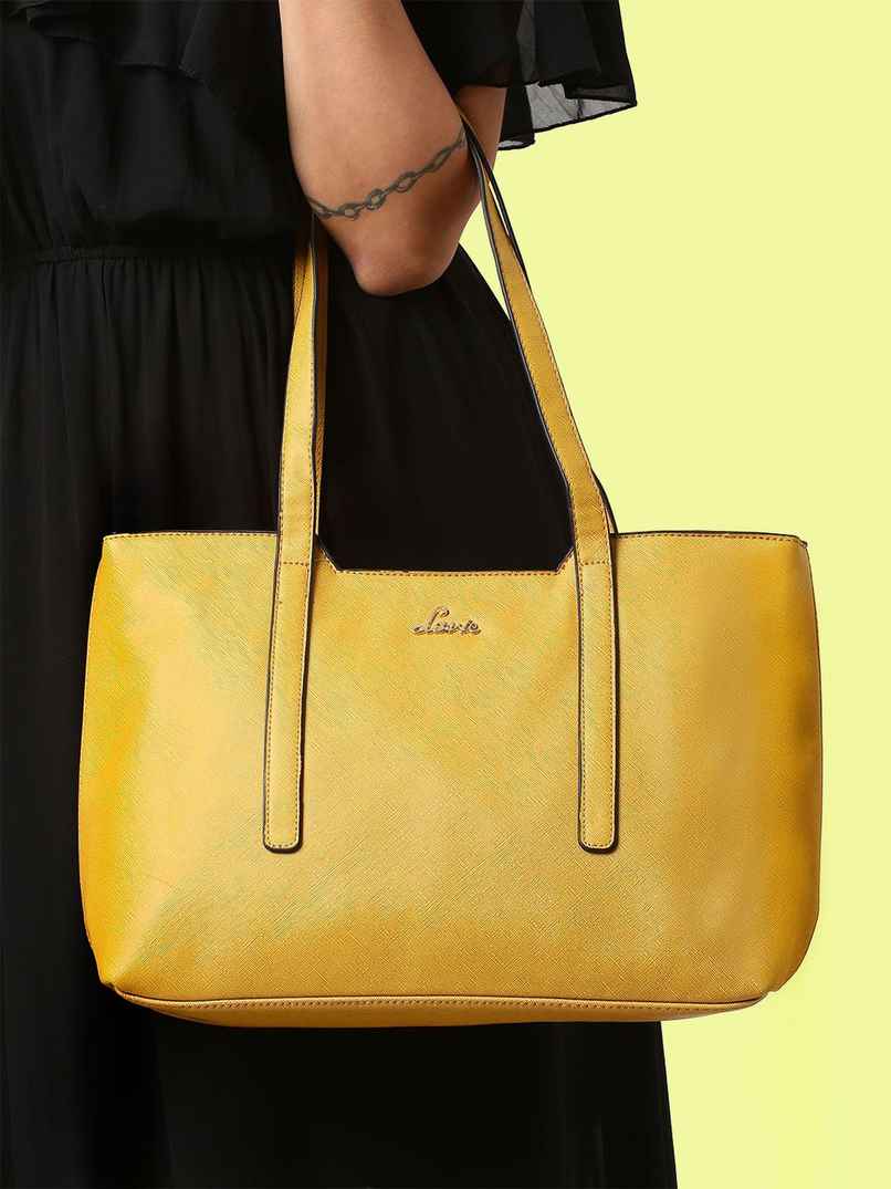 Lavie Women's Synthetic Leather Tote Bag | Medium | Ochre