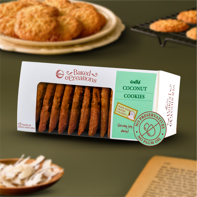 Grated Coconut Cookies by Sunfeast Baked Creations