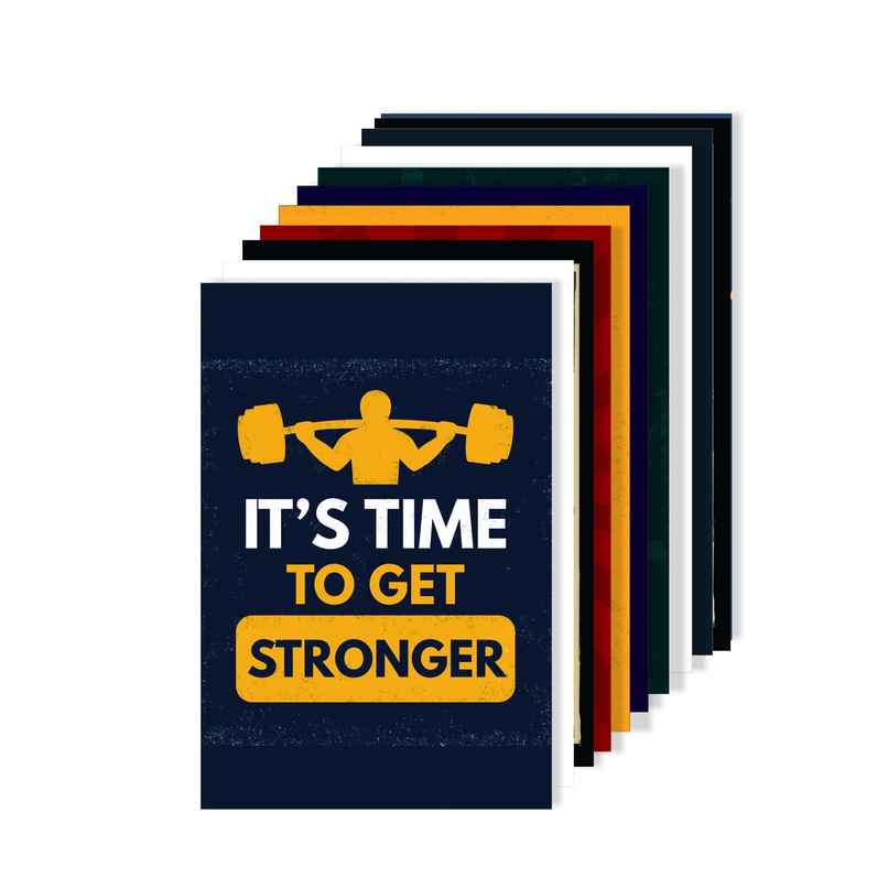 Paper Plane Design Motivational Gym/Fitness Workout Posters | Set of 10 | (12 Inch x 18 Inch) D16