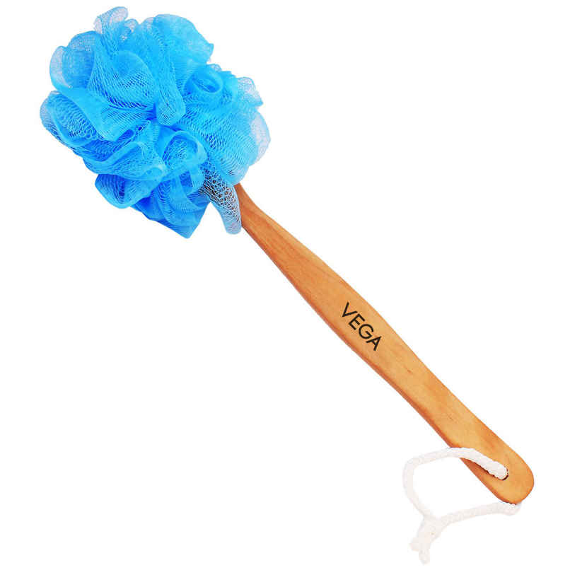 Vega Soft Bristle Bath Brush With Ergonomic Handle | Plastic | Color May Vary