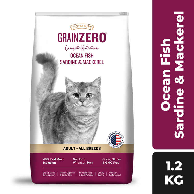 Signature Grain Zero Adult Dry Cat Food | Ocean Fish Sardines & Mackerel