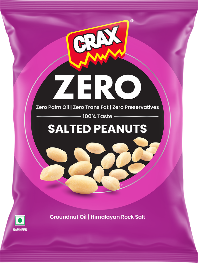 Crax Zero Classic Salted Peanuts Namkeen Snacks - No Palm Oil With Himalayan Rock Salt Crax Zero Classic Salted Peanuts Namkeen Snacks - No Palm Oil With Himalayan Rock Salt