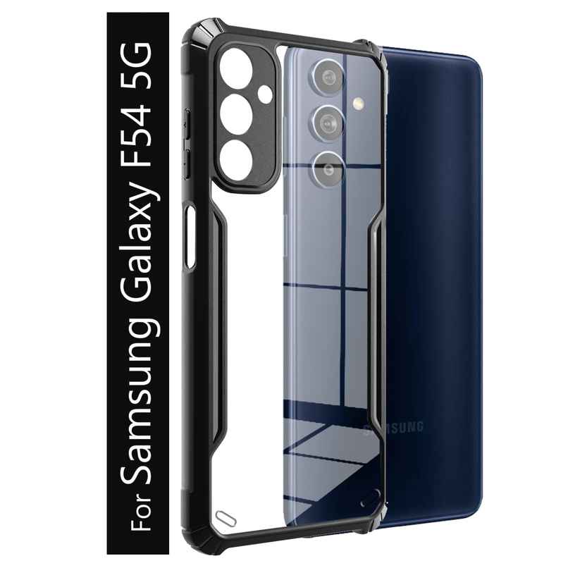 Kwine Case Samsung Galaxy F54 Back Cover - Black Bordered Transparent Case