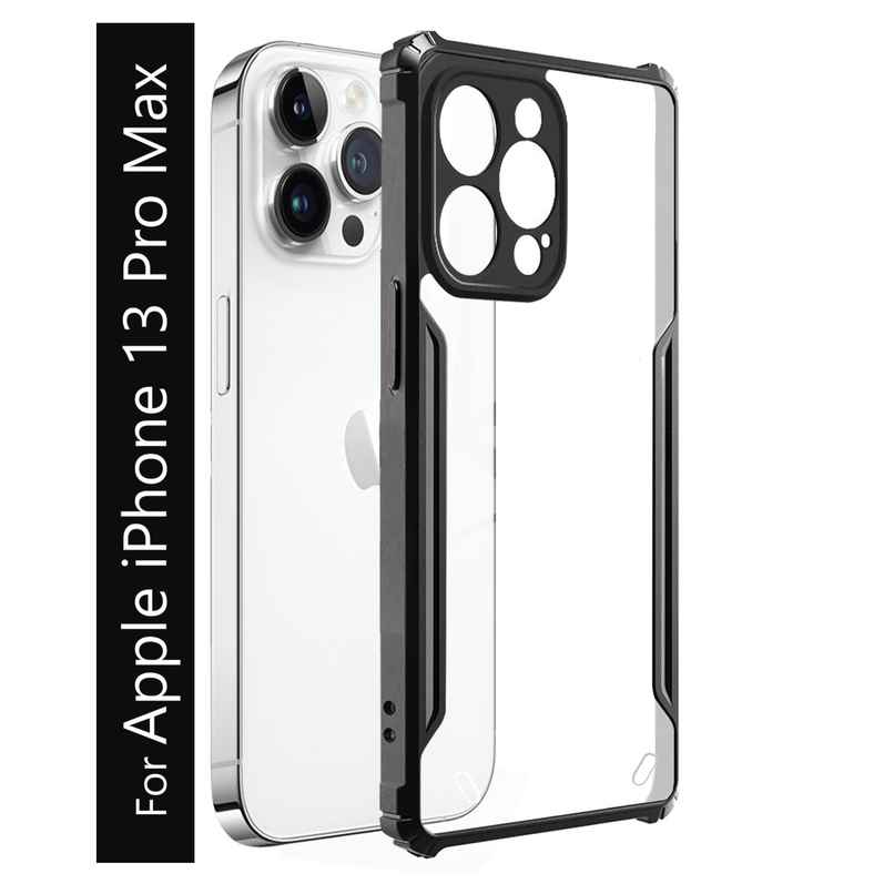 Kwine Case Apple Iphone 13 Pro Max Back Cover - Black Bordered Transparent Case Kwine Case Apple Iphone 13 Pro Max Back Cover - Black Bordered Transparent Case