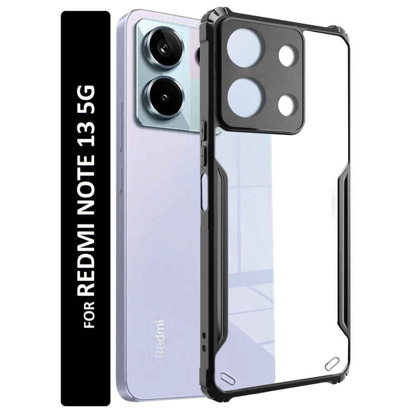 Kwine Case Redmi Note 13 5G Back Cover - Black Bordered Transparent Case Kwine Case Redmi Note 13 5G Back Cover - Black Bordered Transparent Case