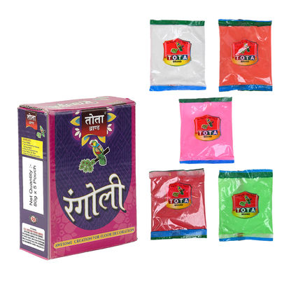 Multicolour Rangoli Box | Pack Of 5 | Tota