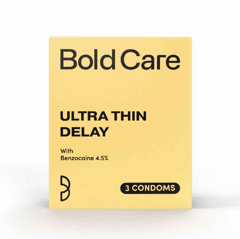 Bold Care Ultra Thin Climax Delay Condoms | To Help Men Last 5-7X Longer In Bed With Benzocaine