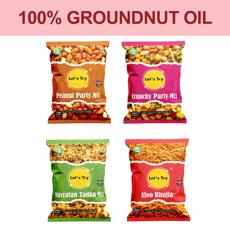 Let's Try Combo Pack | Aloo Bhujia | Navratan | Peanut Party | Crunchy Party