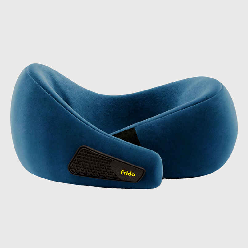 Frido Unisex Memory Foam Neck Pillow | Sapphire Blue - Free Size Frido Unisex Memory Foam Neck Pillow | Sapphire Blue - Free Size