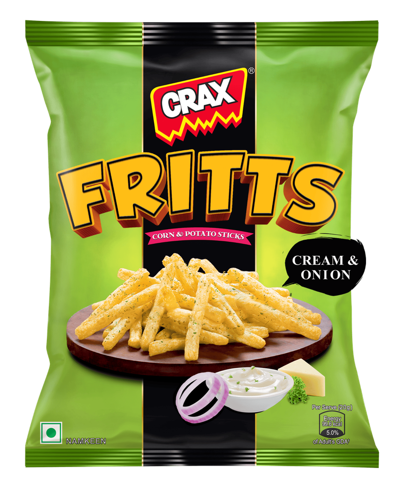 Crax Fritts Sour Cream and Onion Corn & Potato Stick Snacks