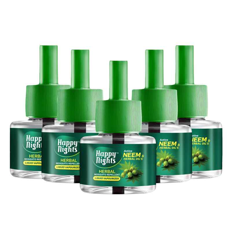 Happy Nights Neem & Herbal Mosquito Repellent Refill | Safe for Kids Happy Nights Neem & Herbal Mosquito Repellent Refill | Safe for Kids