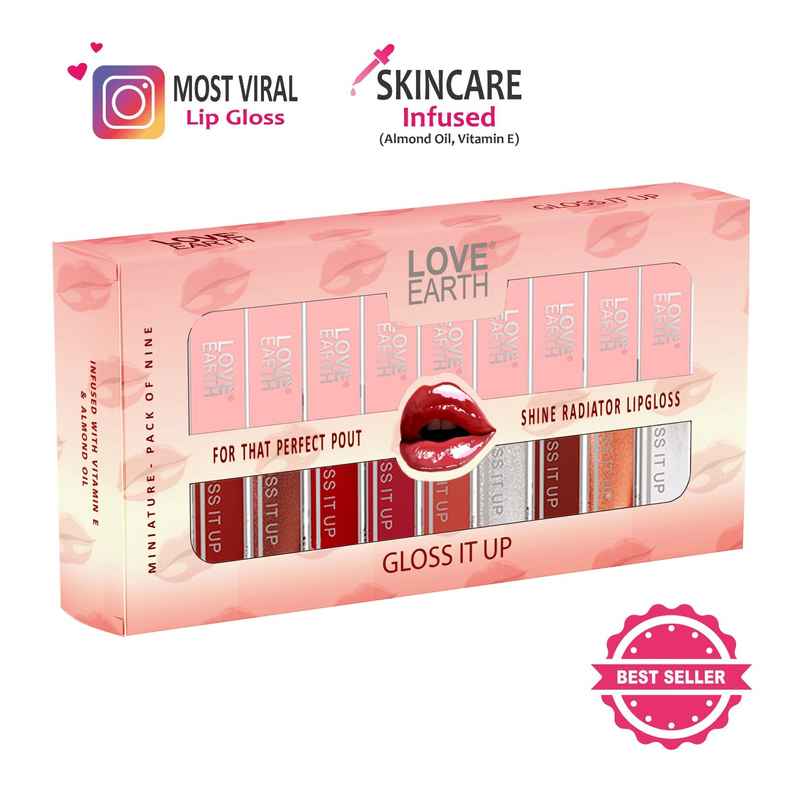 Love Earth Lip Gloss | Multicolor | Shiny & Smooth Love Earth Lip Gloss | Multicolor | Shiny & Smooth