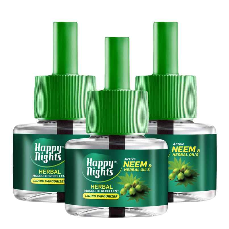 Happy Nights Neem & Herbal Mosquito Repellent Refill | Safe for Kids