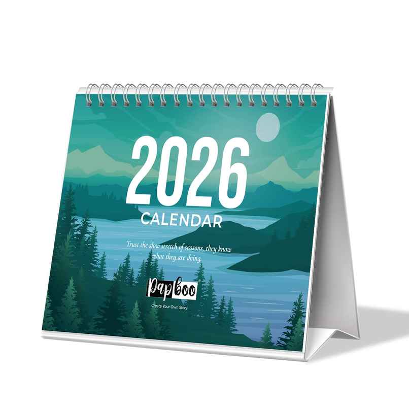 Papboo 2026 Desk Calendar With To|do List Planner and Sticker Sheet 220 GSM | 6 x 8 in