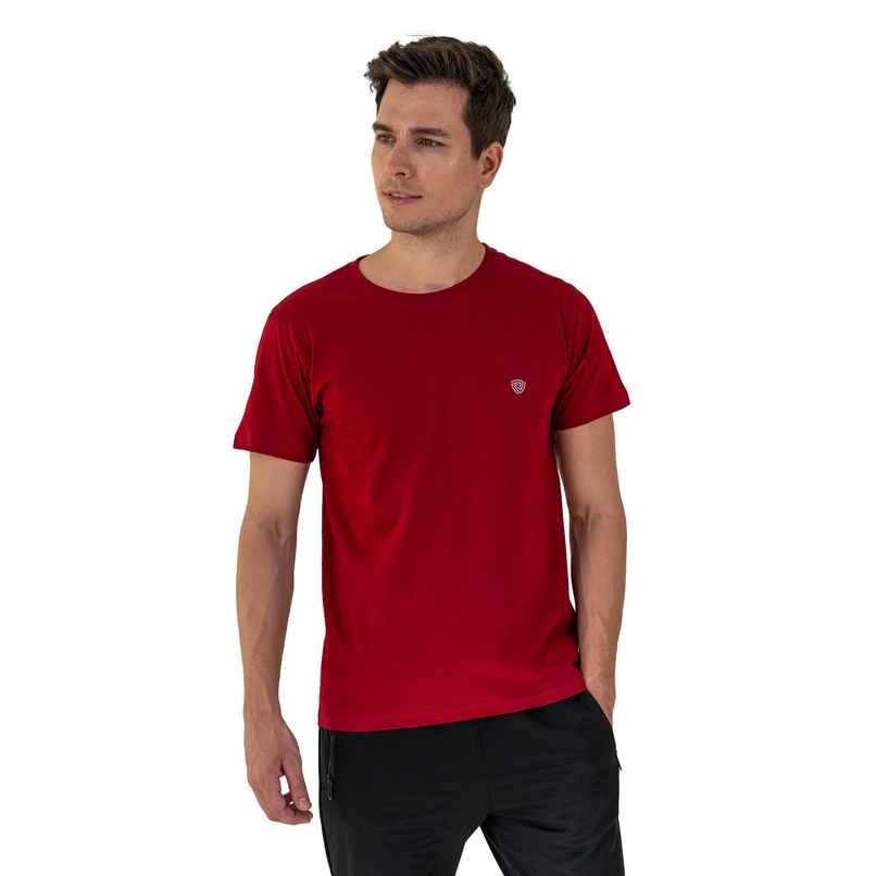 Lux Cozi Men s Ultimate Comfort & Style Round Neck Cotton T-shirt | Maroon | Size | L
