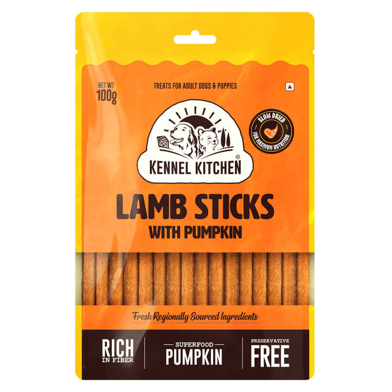 Kennel Kitchen Soft Baked Lamb with Pumpkin Sticks Treats for Dogs