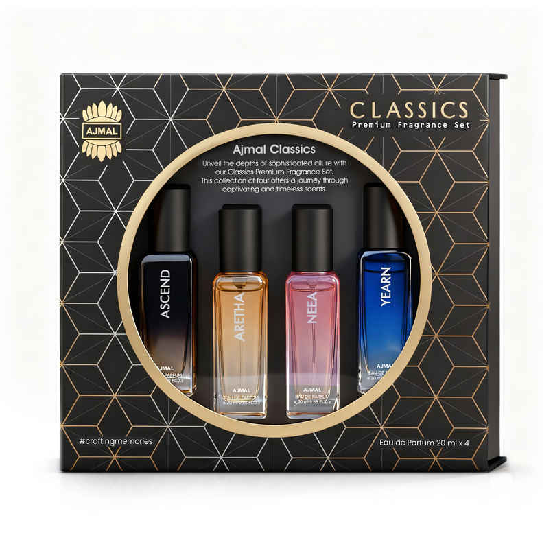 AJMAL Classic Unisex EDP Gift Set Ascend, Aretha, Neea Yearn Perfum Long Lasting EDP Fragrance Scent