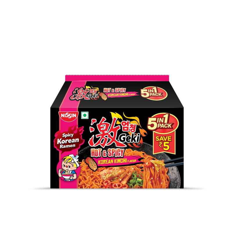 Nissin Geki Hot and Spicy Korean Instant Noodles Kimchi Flavor
