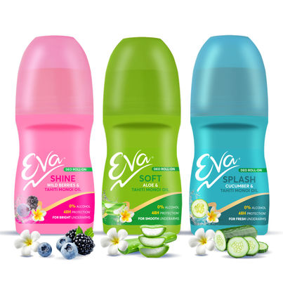 Eva Underarm Roll on Deodorant | For Bright - Fresh & Smooth Underarms - Wild Berries|Aloe|Cucumber
