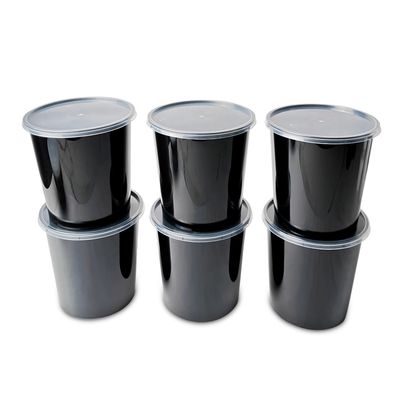 CREW4 Seal Reusable Plastic Containers with Lids for Food Storage - 1 L