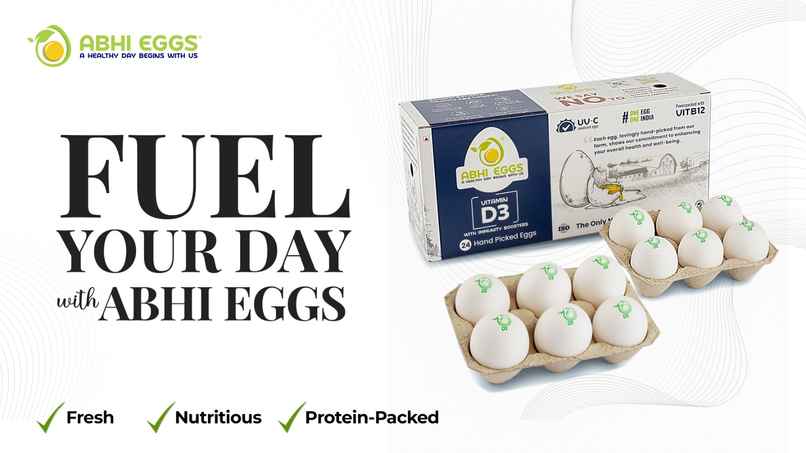 Abhi Eggs Vit D3 White Eggs With Immunity Boosters | Pack Of 10