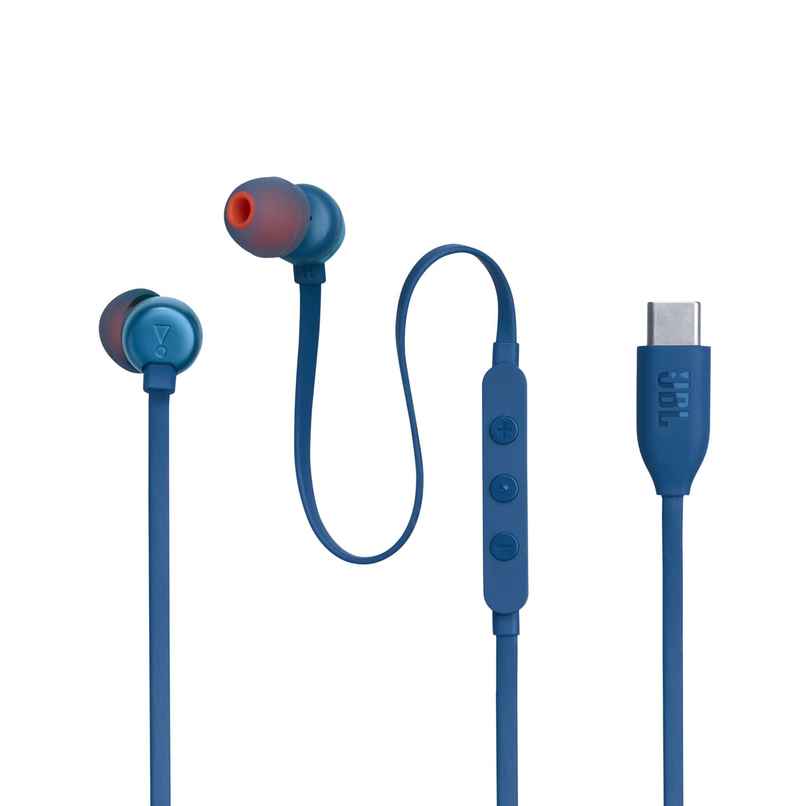 JBL Tune 310 Wired In-Ear Type C Headphones, Hi-Res Audio With Digital-To-Analog Converter (Blue) JBL Tune 310 Wired In-Ear Type C Headphones, Hi-Res Audio With Digital-To-Analog Converter (Blue)