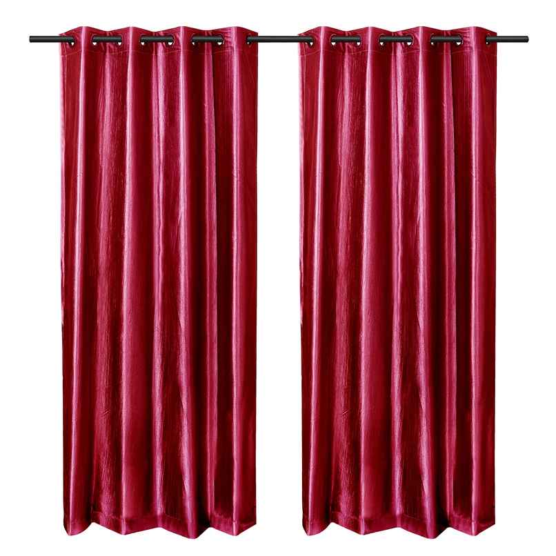 Antzco Plain Maroon Door Curtain 7 ft x 4 ft | Pack of 2 | DC09