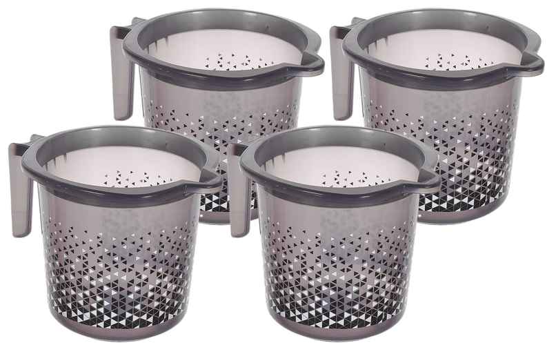 Kuber Industries Tinted Print Plastic Bathroom Mug 1.5 Litre Pack of 4 (Black)-46KM0239 | Standard Kuber Industries Tinted Print Plastic Bathroom Mug 1.5 Litre Pack of 4 (Black)-46KM0239 | Standard