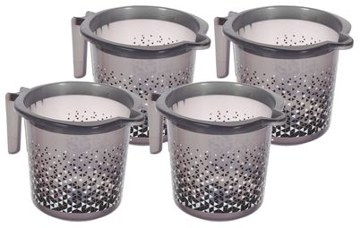 Kuber Industries Tinted Print Plastic Bathroom Mug 1.5 Litre Pack of 4 (Black)-46KM0239 | Standard Kuber Industries Tinted Print Plastic Bathroom Mug 1.5 Litre Pack of 4 (Black)-46KM0239 | Standard