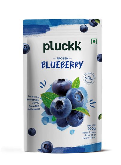 Pluckk Fresh Frozen Imported Blueberry Natural | Non GMO | Rich in Antioxidants | Superfood Snack