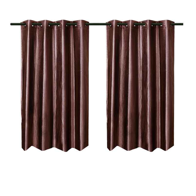 Antzco Plain Brown Window Curtain 5 ft x 4 ft | Pack of 2 | WC10