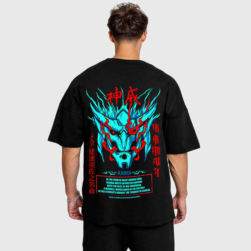 De Tees Men's Oversize T-shirt | M-OST-BLACK-KAMU | Black - M