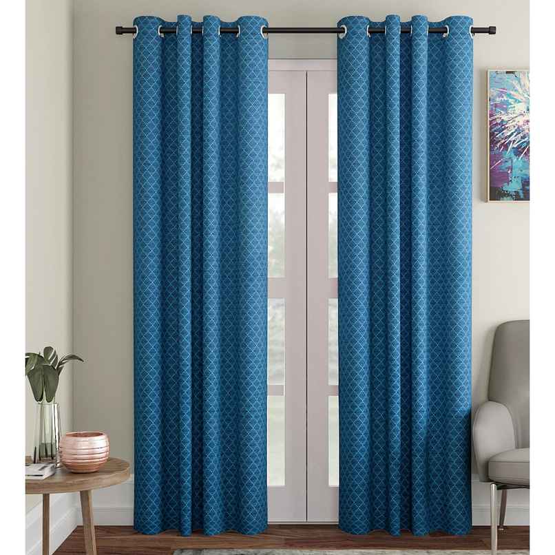Casacraft by Pepperfry Door Curtain | Blue | 7 feet Casacraft by Pepperfry Door Curtain | Blue | 7 feet